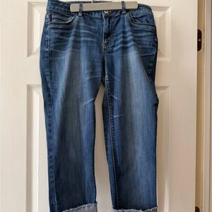White House Black Market Dark Blue Slim Cropped Straight-Leg Jeans